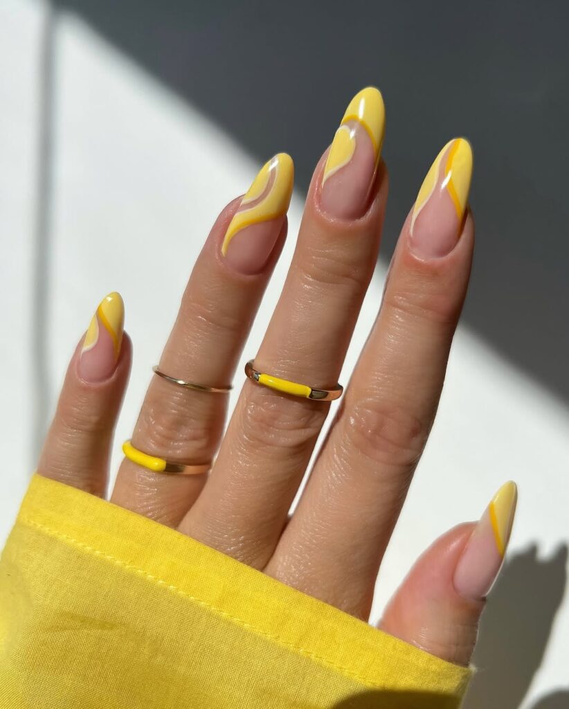 Yellow nail colour