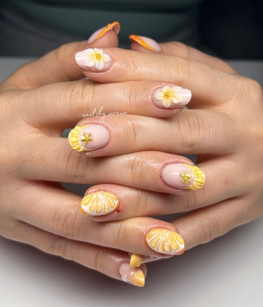 Yellow nail colour
