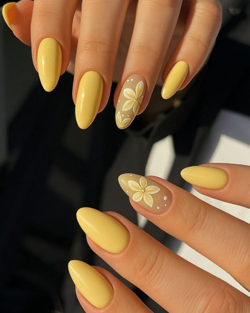 Yellow nail colour