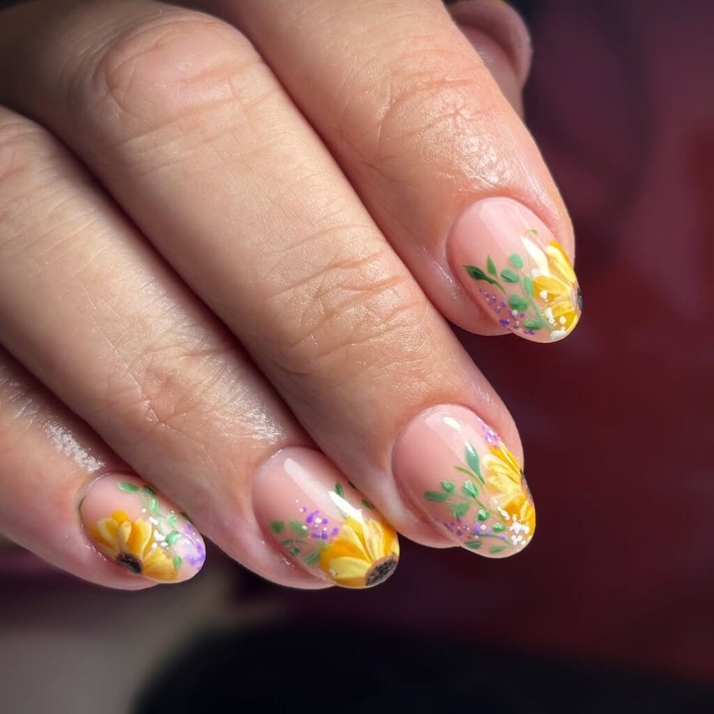 sunflower nails