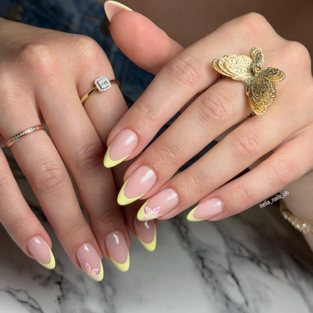 YELLOW FRENCH TIPS