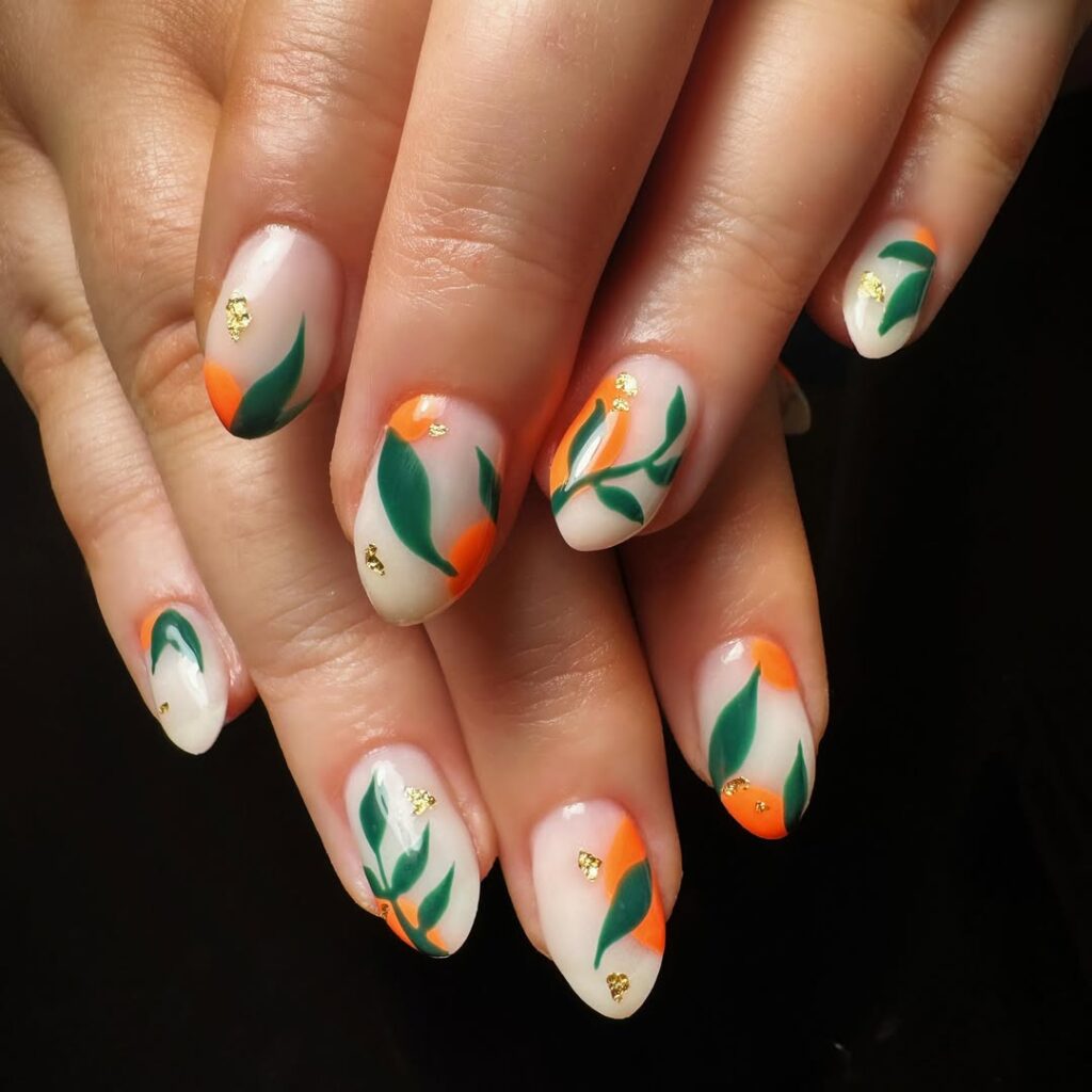 orange fruit nail designs