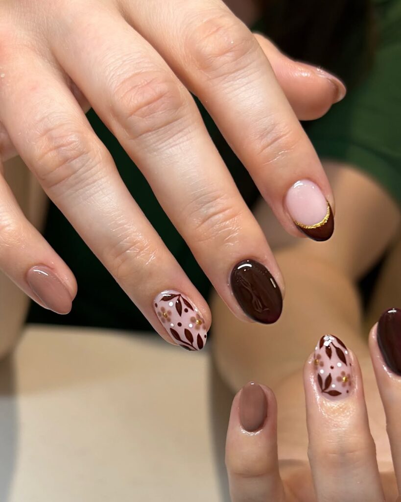 autumn brown nails