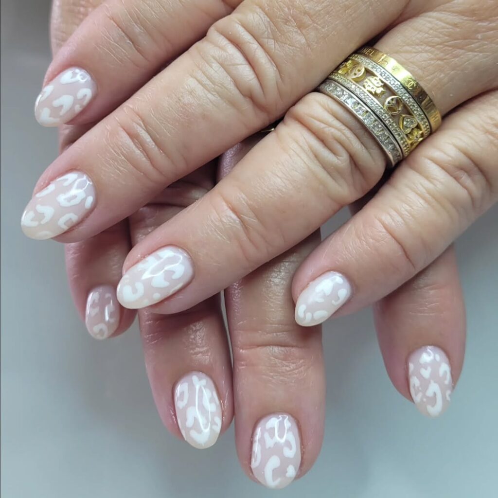 white leopard nails