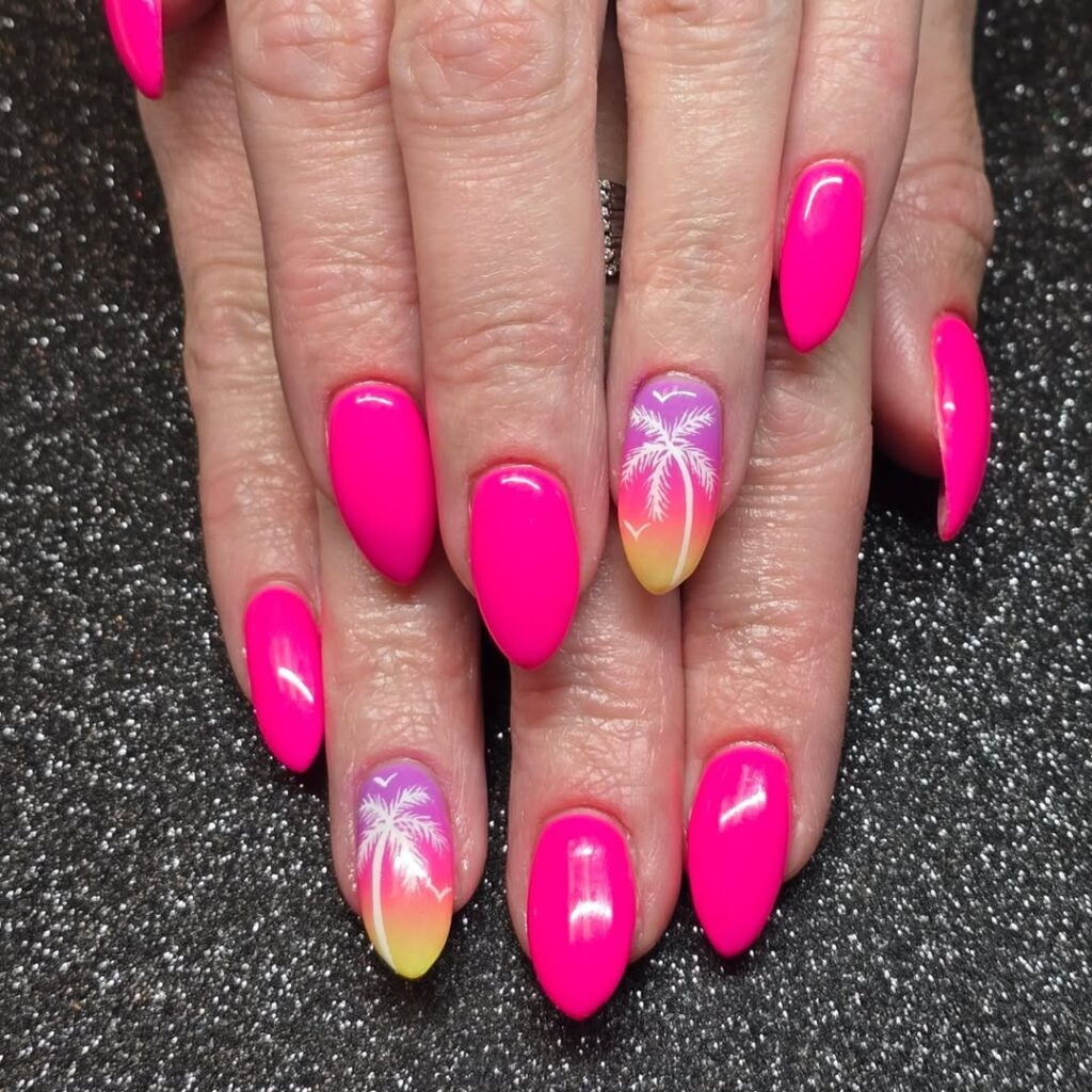 ombre tropical nails