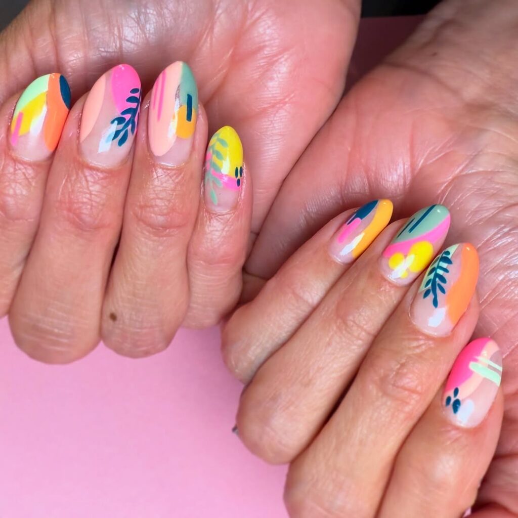 tropical vacation nails