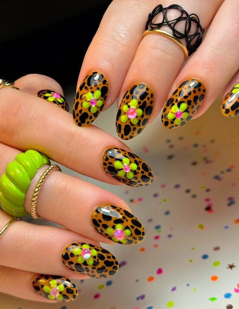 leopard print nail designs