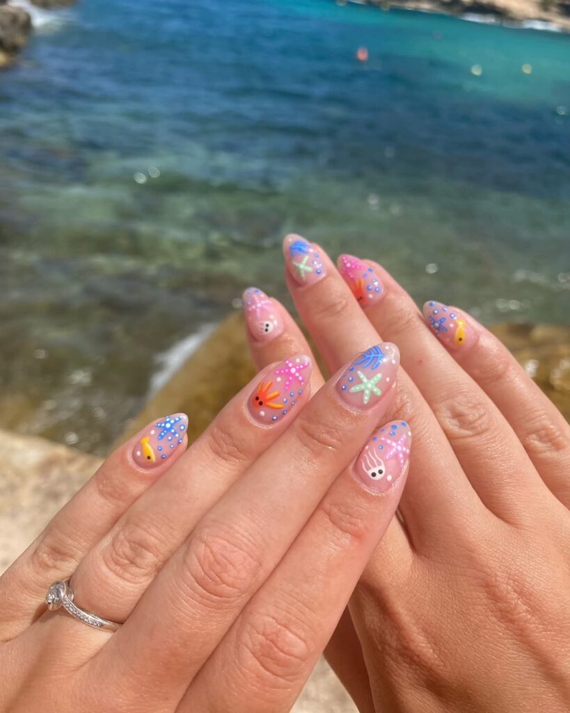 tropical vacation nails