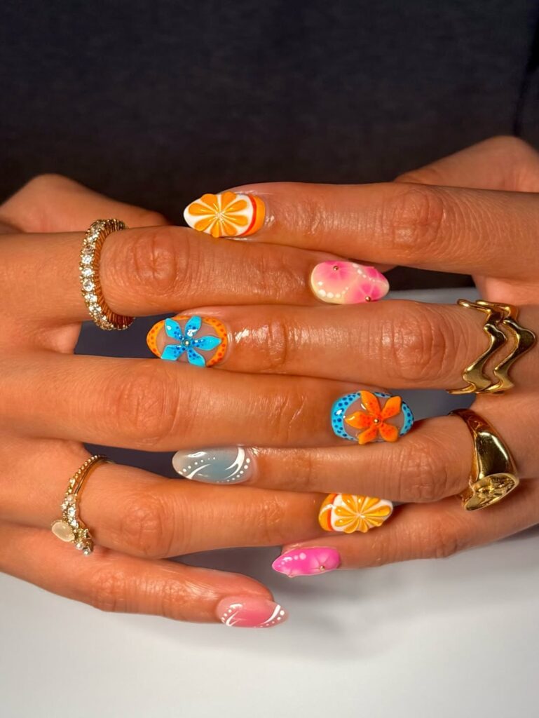 tropical vacation nails