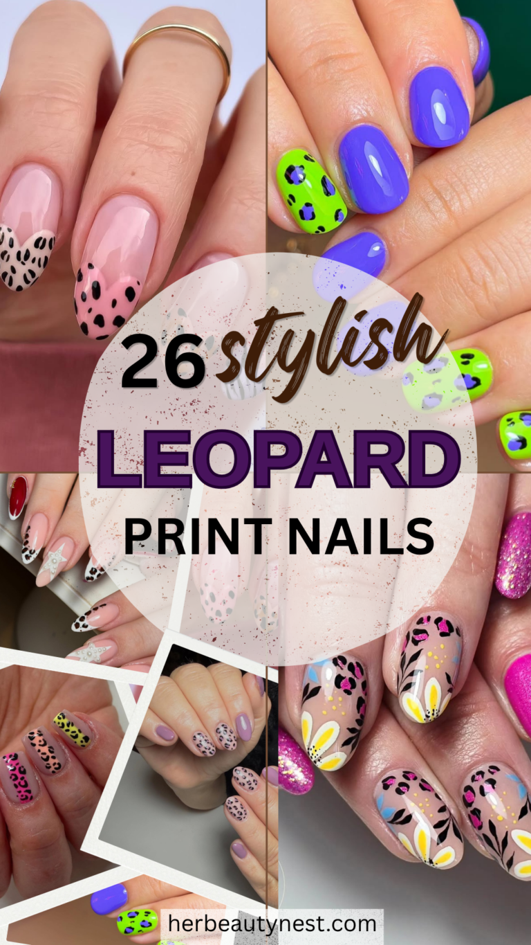 stylish leopard print nails