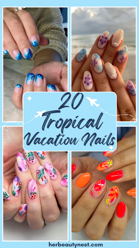 Tropical vacation nails