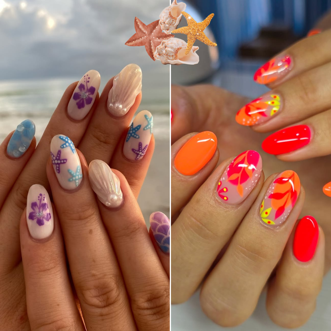 Tropical vacation nails