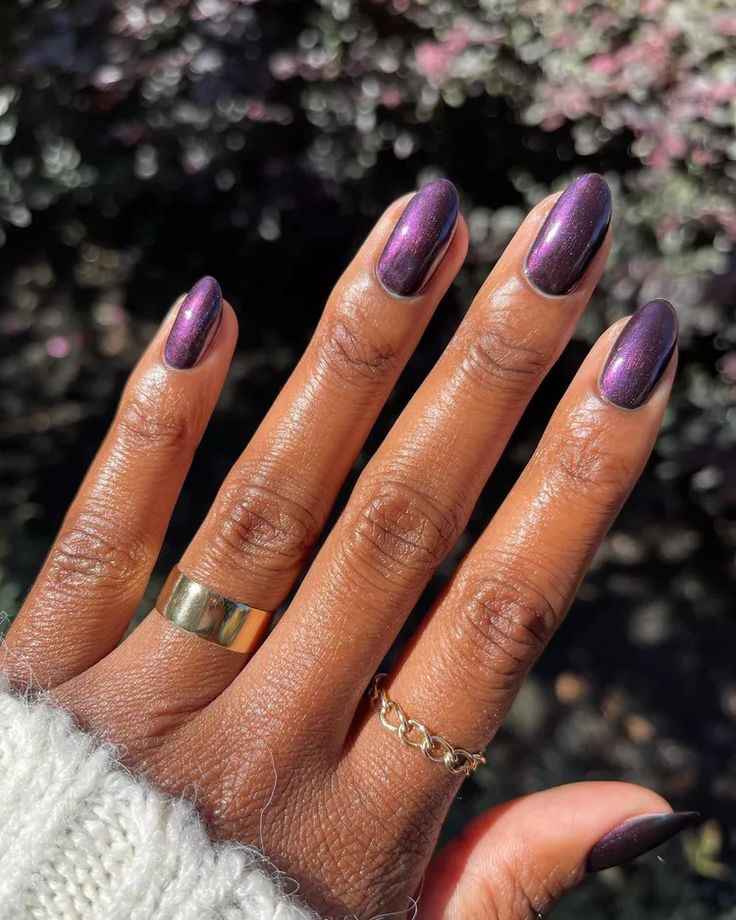 purple nails for dark skin