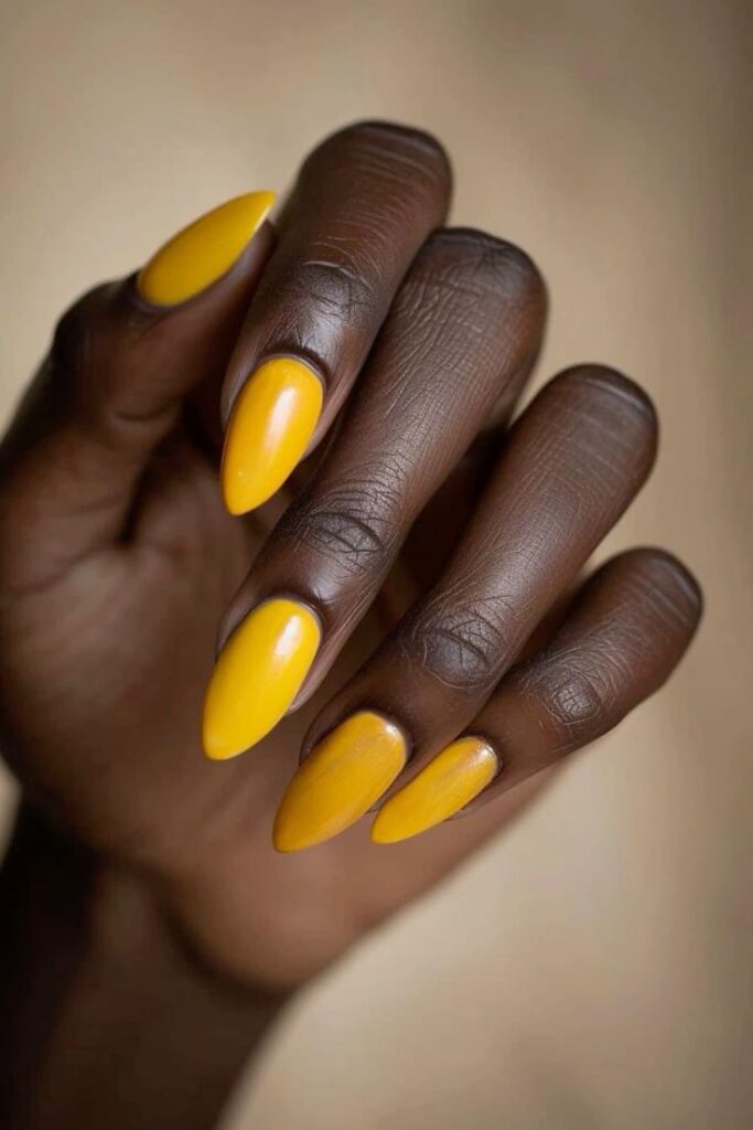 yellow summer nails