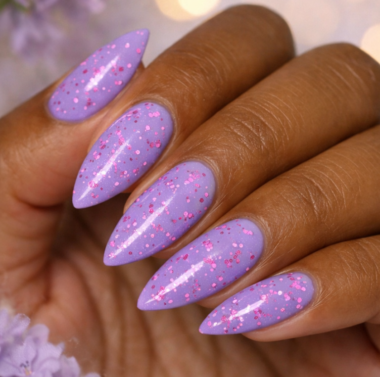 lavender Glitter nail colors
