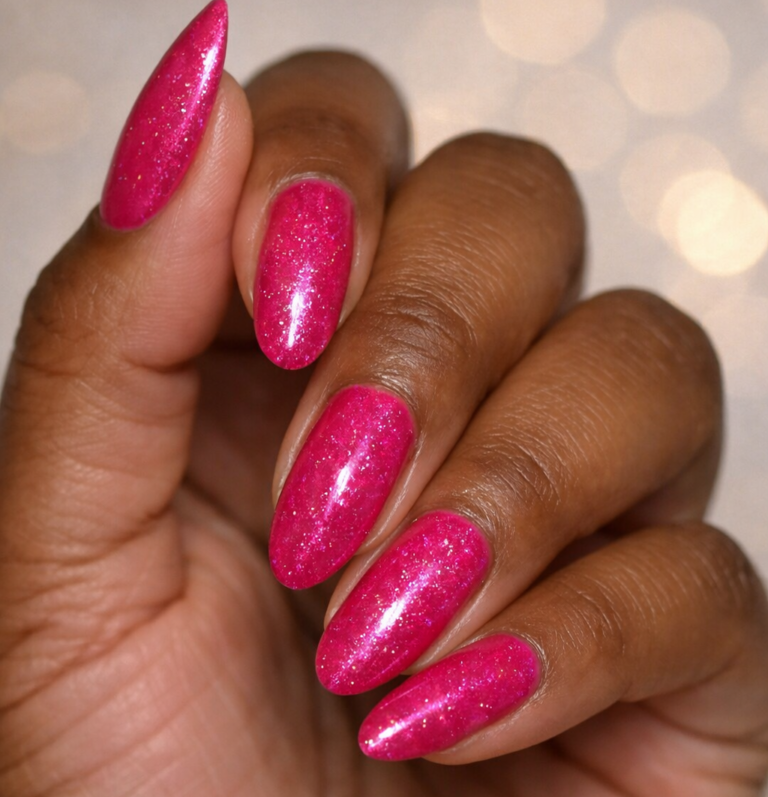 hot pink glitter nil colors for dark skin