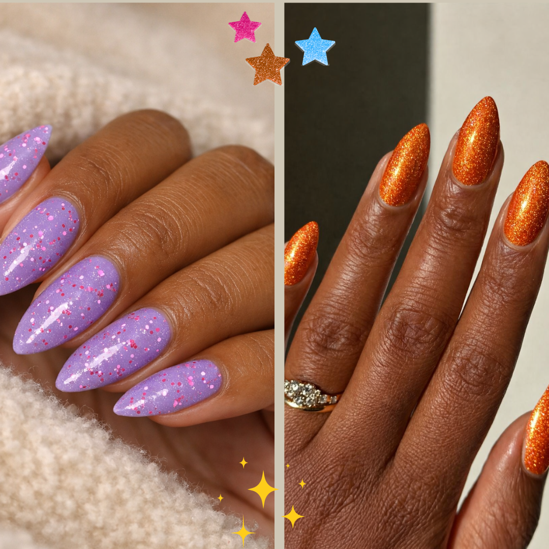 glitter nail colors for dark skin