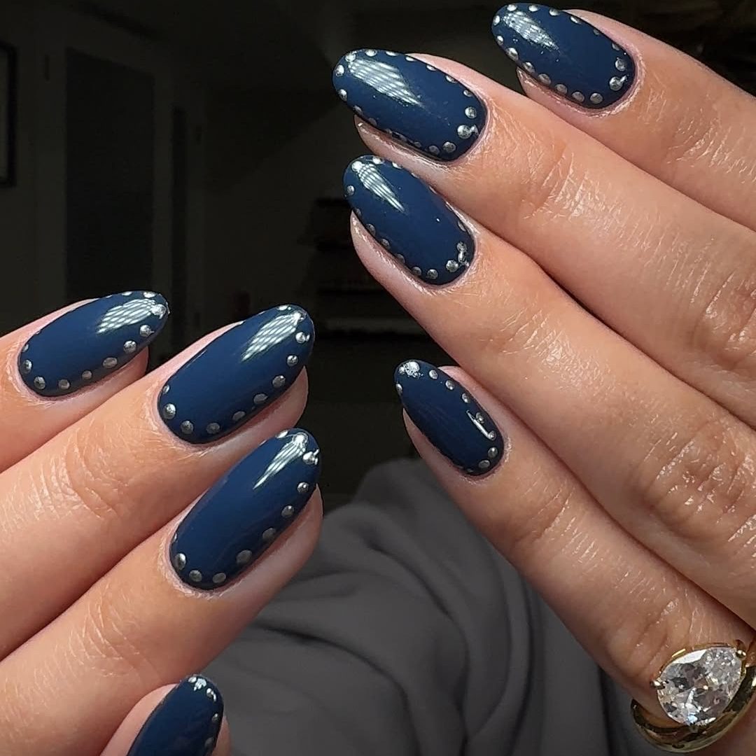 trendy denim nails