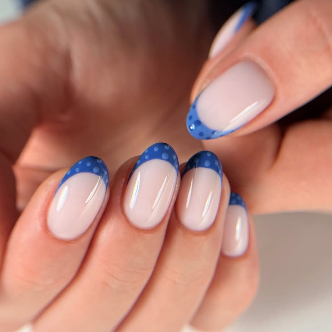 blue denim nails